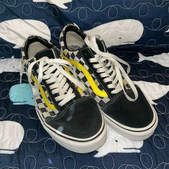 Vans x SpongeBob Old Skool Unisex Sneakers Black Checkered Casual - Picture 1 of 8